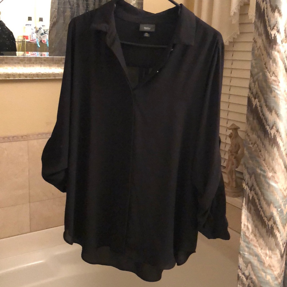 Dressy black button down blouse